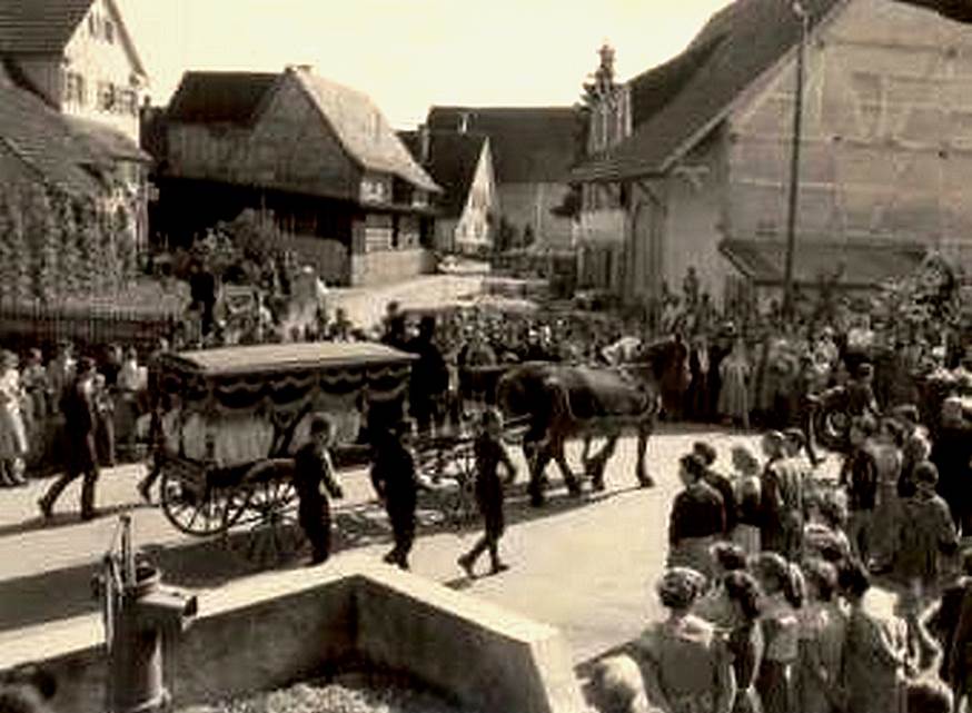 BALTISBERGER  - Cortejo fúnebre de Hans BALTISBERGER (1922-1956) en Betzingen (foto Internet)