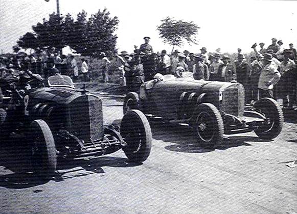 ZATUSZEK (SSK nº 2) y Luis BROSUTTI en La Tablada, GP Córdoba 1928 (Quiroz)