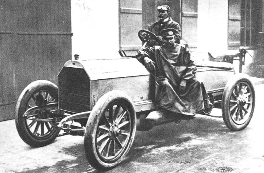 Zborowski y mecànico La Turbie 1903
